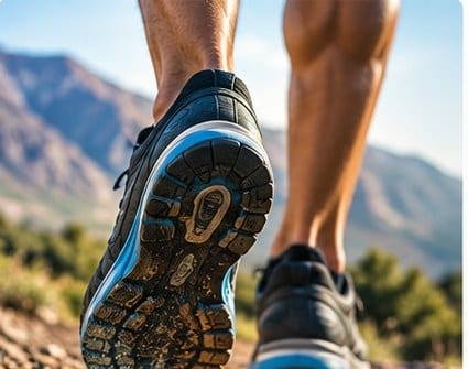Running shoes on a trail